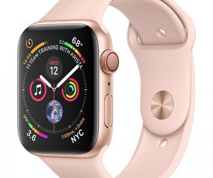 Apple Watch 4 GPS + Cellular 44mm Gold Aluminum Case with Pink Sand Sport Band (MTV02, MTVW2) б/у